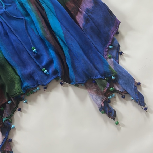 Colorful Striped Skirt with Beaded Hem - Picture 9 of 13